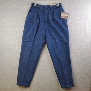 VTG Lee Casuals Pleated Size 6 Petite Stonewashed Misses Side Elastic Mom Jeans